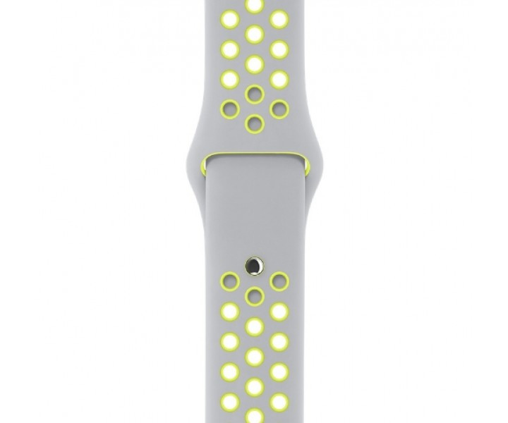 Ремешок Silicone with Flat Silver/Volt Nike for Apple Watch 38/42mm